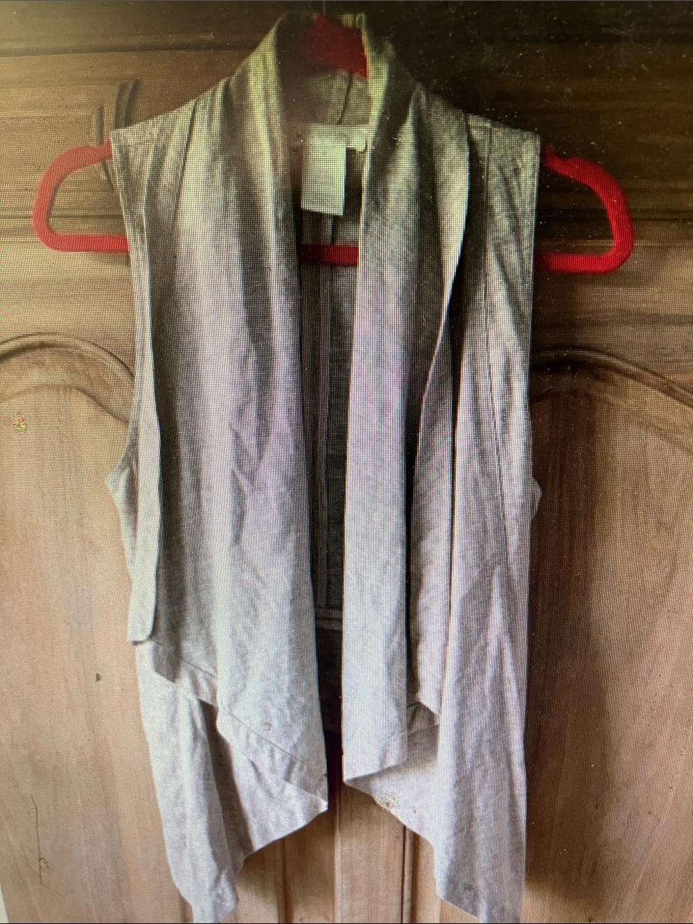 Draped Sleeveless Tunic Vest - Light Gray